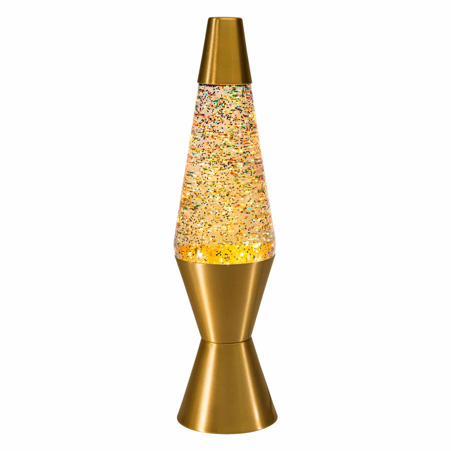 14.5″ LAMP RAINBOW GLITTER – CLEAR/GOLD W0